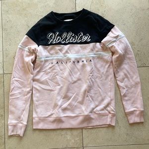 Hollister XS designed black and pink sweatshirt